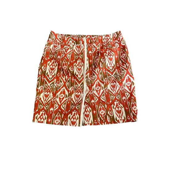 Valerie Bertinelli Red & White Ikat Print Skirt Size 14 100% Cotton #V-5-11-10 - Picture 4 of 4